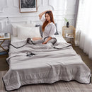 Axyaa Thin Stripe Lightweight Comforter - Full Queen, Breathable Quilt Blanket