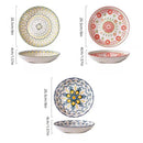 Axyaa Bohemian Ceramic Plate: Creative Western Food Fruit Plate, Oven Microwave Safe