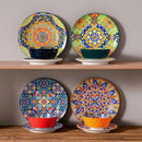 Axyaa New Bohemian Ceramic Dinnerware Set - 12/24 Piece Porcelain Plates & Bowls