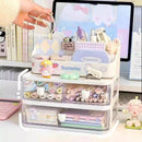 Axyaa Desktop Drawer Organizer | Clear Multi-Layer Storage Rack for Office Supplies