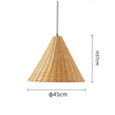 Axyaa Beige Rattan Pendant Light - Handmade Straw Hat Chandelier