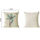 Axyaa Retro Flowers Butterfly Linen Pillow Cover for Living Room Sofa - 45x45cm