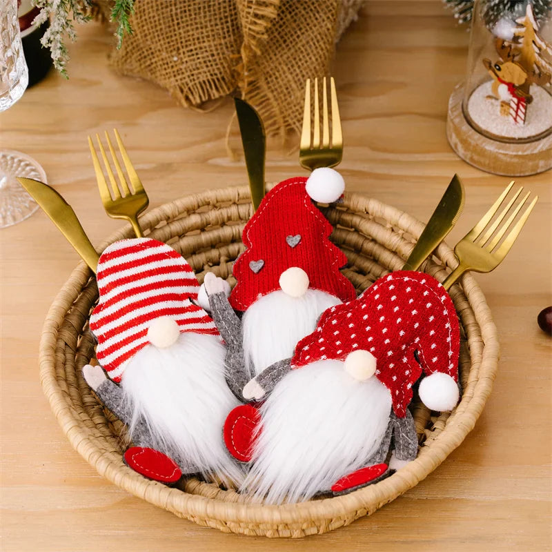 Axyaa Rudolph Christmas Cutlery Holder Set - Festive Tableware Decor
