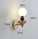Axyaa Japanese Style Light Luxury Walnut Wall Lamp for Living Room Bedroom Hallway