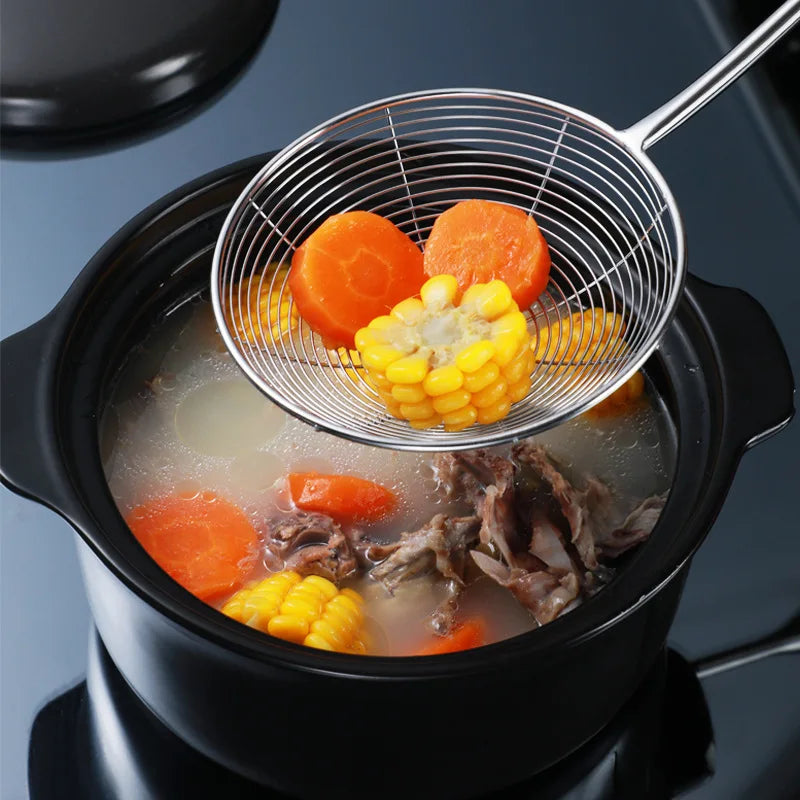 Axyaa Stainless Steel Mesh Colander Skimmer for Kitchen Strainer and Cooking
