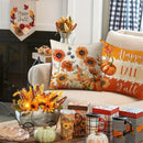 Velvet Autumn Pillow Covers, Maple Leaf & Floral Pumpkin Designs, Farmhouse Decor