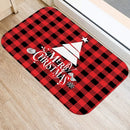 Axyaa Red Plaid Print Door Mat: Non-Slip Home Kitchen Bathroom Carpet