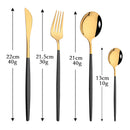 Axyaa Black Gold Stainless Steel Dinnerware Set - Elegant Tableware Collection