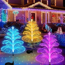 Axyaa Solar Fountain LED Lights Color Changing Christmas Tree with Stars