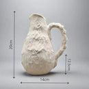 Axyaa Handmade Irregular Grain Ceramic Vase for Floral Arrangement