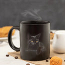 Axyaa Black Cat Coffee Mug: Creative Office Tea Cup, Friends Birthday Gift, Halloween Theme.