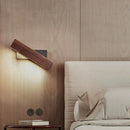Axyaa Rotatable Walnut Bedroom Wall Sconce Light LED Simple Nordic Reading Light