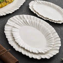 Axyaa Ceramic Fish Plate with Irregular Flower Edge - Molecular Tableware