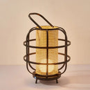 Axyaa Rattan Table Lamp: Modern Pastoral Style LED Desk Light for Bedroom, Study, Living Room