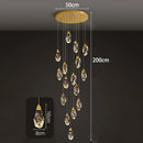 Axyaa Crystal Chandelier Stair Pendant Living Room Pendant Lights Interior Lighting