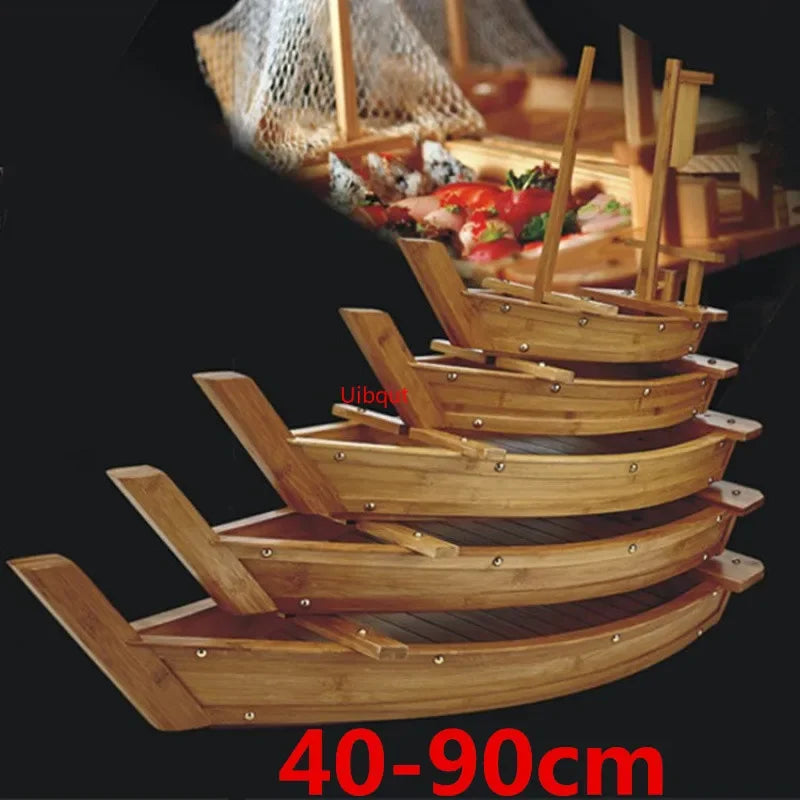 Axya 90cm Wooden Sushi Boat Tray for Seafood & Sashimi Assorted Cold Dish