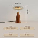 Axyaa Wooden Table Lamp LED Glass Shade for Home, Study, Hotel, Bar - Retro Design