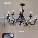 Axyaa Retro Industrial Chandelier for European Country Decor in Living Room Bedroom