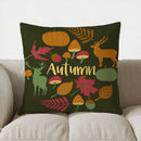 Axyaa Squirrels & Fall Leaves Pillow Cover for Sofa, Bedroom, Car