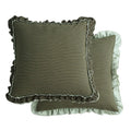Axyaa Sand-Washed Cotton Lace Throw Cushion Cover with British Style, for Stylish Sofas.