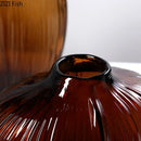 Axyaa Brown Glass Vase Hydroponic Flower Pot Modern Room Decor