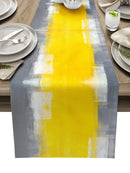 Axyaa Blue Dahlia Oil Painting Table Runner - Home Dinner Table Decor