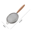 Axyaa Stainless Steel Colander with Wooden Handle and Multi-function Grid