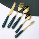 Axyaa Stainless Steel Ceramic Handle Cutlery Set