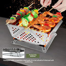 Axyaa Stainless Steel Portable Folding BBQ Grill - Outdoor Carbon Oven Barbecue Tool