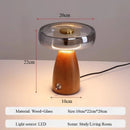 Axyaa Vintage Wood Desk Lamp - Retro Luxe Bedside Light with Switch