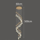Axyaa Modern Crystal Chandelier Stair Pendant Living Room Interior Lighting