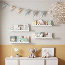 Axyaa Boho Wooden Floating Shelf for Kids' Room, Nursery Wall Decor, Scalloped Edge Storage Shelf
