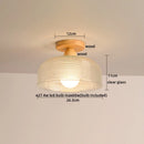 Axyaa Wood Glass LED Ceiling Lights Modern Ceiling Lamp for Home Lighting