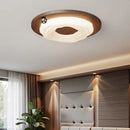 Axyaa Nordic Walnut LED Ceiling Light - Dimmable Minimalist Chandelier for Living Room