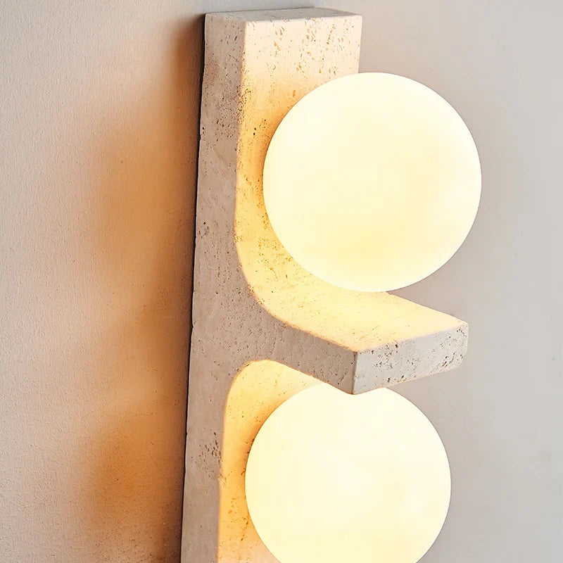 Nordic Brass Marble Glass Sconce for Bedroom by Axyaa