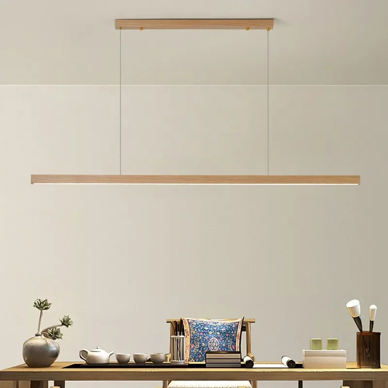 Axyaa Wooden Pendant Lamp with Remote Control Dimming - Elegant Kitchen Island Chandelier