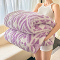 Axyaa Geometric Jacquard Fleece Blanket | Autumn Winter Plush Throw for Sofa