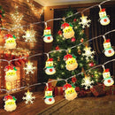 Axyaa LED Christmas Decorative Light Santa Claus Snowman String Battery-operated