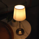 Axyaa LED Gold Table Lamp with Fabric Shade for Bedroom Living Room Office