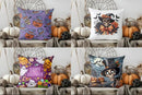 Axyaa Witch Hat & Pumpkin Pattern Pillow Cover for Sofa Bedroom Car