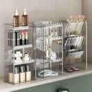 Axyaa Makeup Shelf Organizer Clear Vertical Jewelry Display Stand