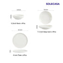 Axyaa White Porcelain Dinnerware Set: Bowls & Plates, Scratch Resistant, Ideal for Meals