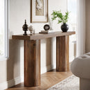 Axyaa 63" Bar Table with Pillar Legs, Rectangle Kitchen Counter Height Pub Table