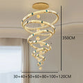 Axyaa Crystal Chandelier Stair Pendant Lamp Living Room Lighting