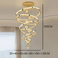 Axyaa Crystal Chandelier Stair Pendant Living Room Interior Lighting