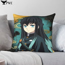 Axyaa Decorative Mist Hashira Pillowcase 45x45cm Cozy Polyester Cover