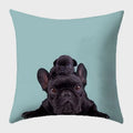 Axyaa French Bulldog Polyester Cushion Cover - Modern Sofa Throw Pillow Cover