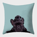 Axyaa French Bulldog Polyester Cushion Cover - Modern Sofa Throw Pillow Cover