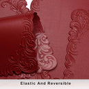 Axyaa Red Faux Leather Square Placemats Set for Kitchen & Outdoor Dining