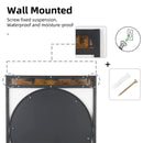 Axyaa Round Wood Metal Frame Mirror for Entryway Hallway Bedroom